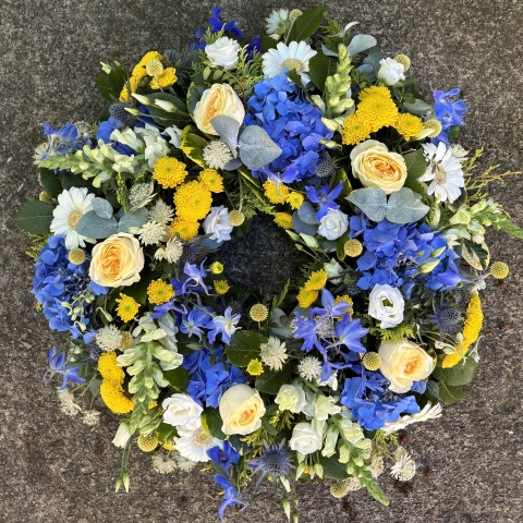 Blue & Yellow Wreath