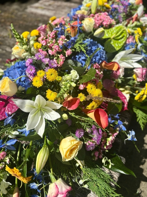 Bright and Colourful Coffin Spray